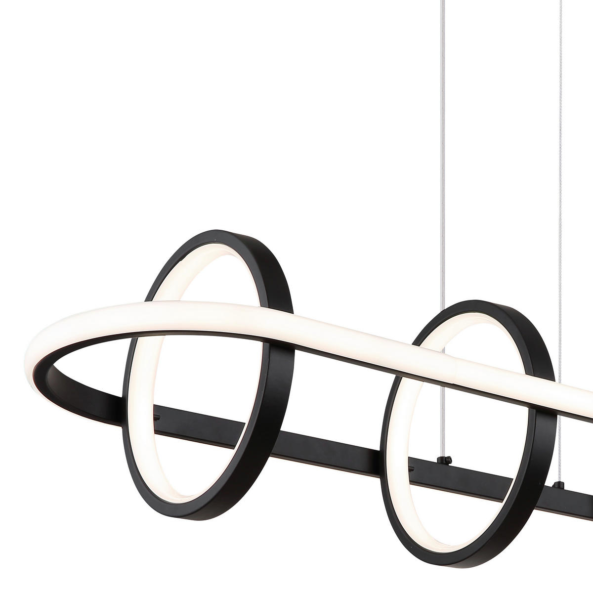 GLOBO Pendelleuchte schwarz Silikon Aluminium Metall B/H/T: ca. 28x120x90 cm 1.0 Brennstellen 67194-60R - schwarz (28,00/120,00/90,00cm) - GLOBO
