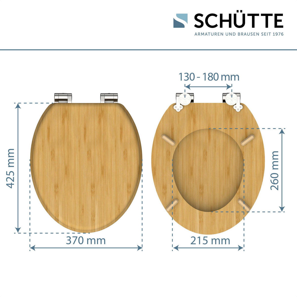 WC-Sitz braun Bambus B/H/T: ca. 37x5,5x42,5 cm WC-Sitz_Bamboo - braun (37,00/5,50/42,50cm) - SCHÜTTE