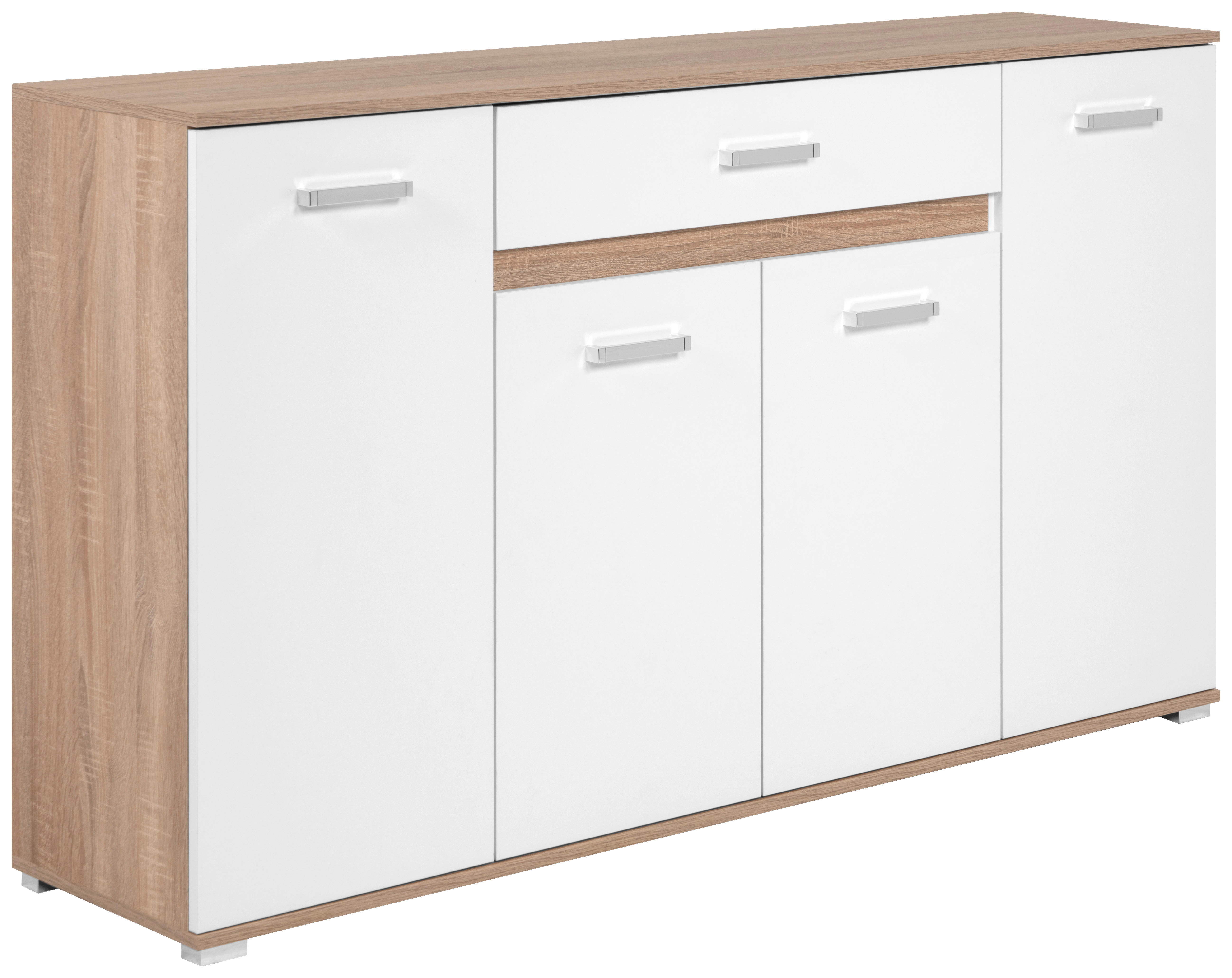 Sideboard Volos Eiche Sonoma Nachbildung weiß B/H/T: ca. 160x90x38 cm Volos - Eiche/weiß (160,00/90,00/38,00cm)