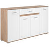 Sideboard Volos Eiche Sonoma Nachbildung weiß B/H/T: ca. 160x90x38 cm Volos - Eiche/weiß (160,00/90,00/38,00cm)