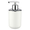 Seifenspender weiß silber Kunststoff B/H/L/D: ca. 7,3x16x9x7 cm Seifenspender_Brasil weiß - weiß/silber (9,00/7,30/16,00cm) - WENKO
