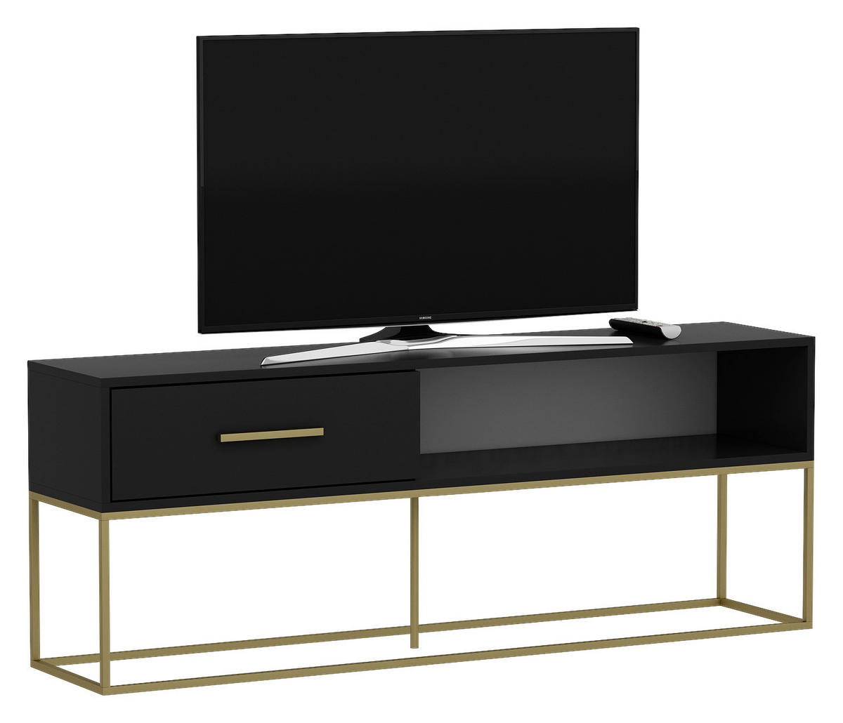 TV-Lowboard Mira schwarz B/H/T: ca. 160x60x35 cm Mira - schwarz (160,00/60,00/35,00cm) - moebel17