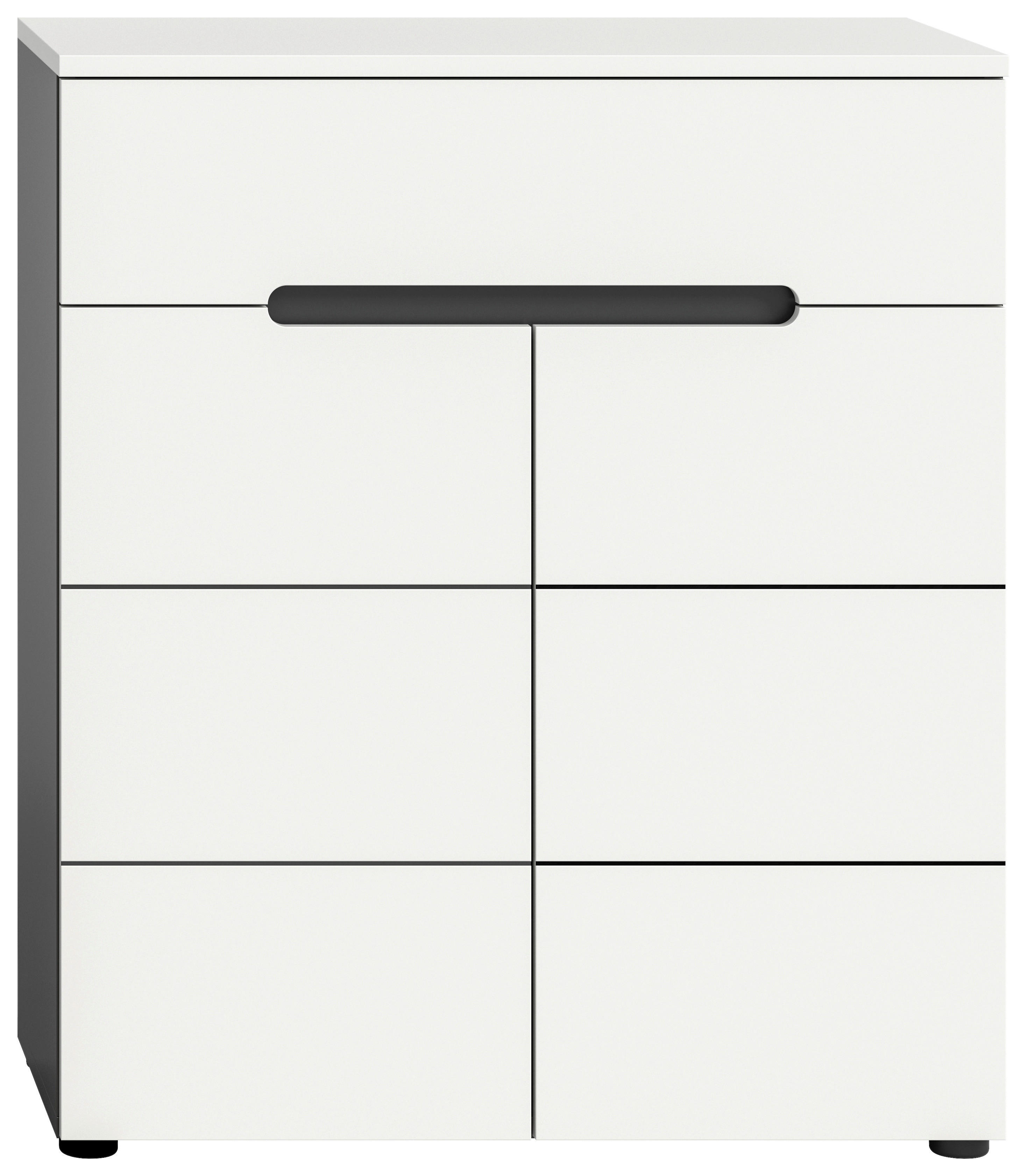 Schuhkommode Canu basaltgrau Nachbildung weiß B/H/T: ca. 80x94x37 cm Canu - weiß/basaltgrau (80,00/94,00/37,00cm) - xonox.home