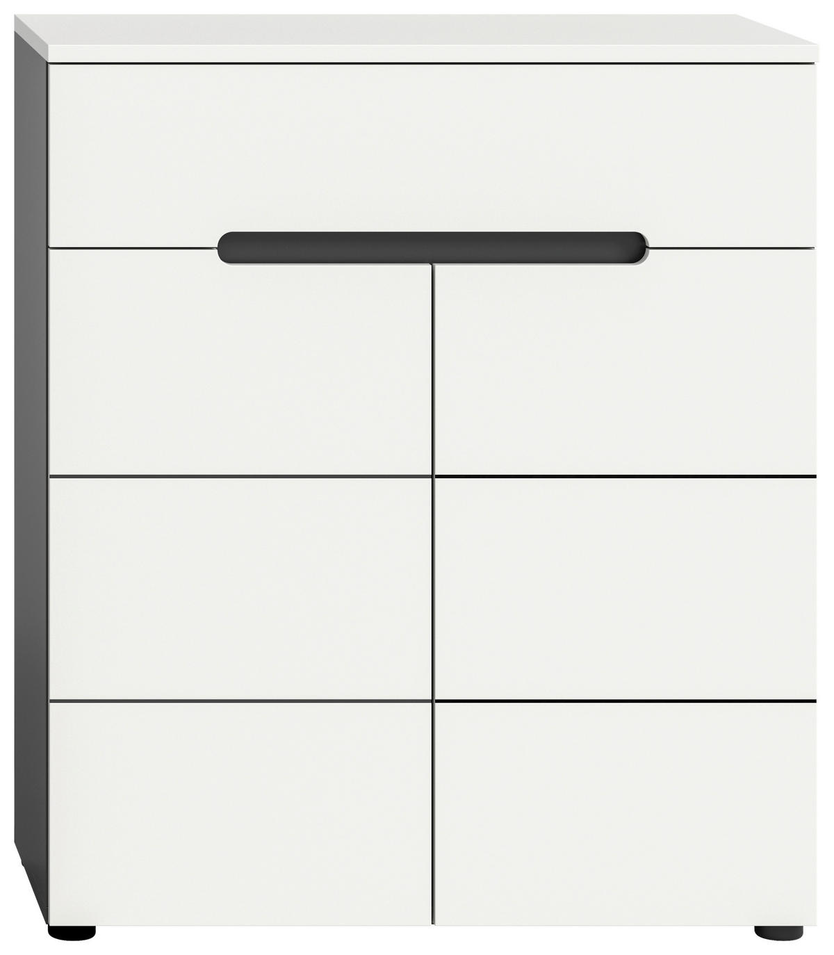 Schuhkommode Canu basaltgrau Nachbildung weiß B/H/T: ca. 80x94x37 cm Canu - weiß/basaltgrau (80,00/94,00/37,00cm) - xonox.home