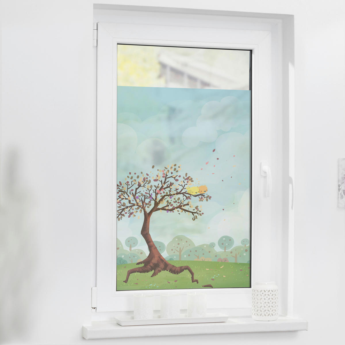 LICHTBLICK Fensterfolie Märchenbaum Baum Märchenbaum bunt B/L: ca. 100x180 cm Märchenbaum - bunt (100,00/180,00cm) - LICHTBLICK