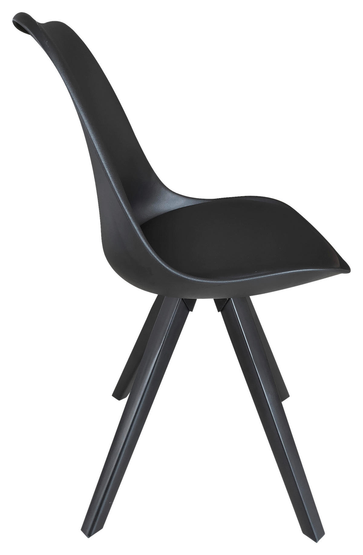 Stuhl KIRA  2er-Set schwarz schwarz schwarz Kunststoff Kunstleder Metall B/H/T: ca. 48x86x55,5 cm KIRA  2er-Set - schwarz (48,00/86,00/55,50cm) - byLIVING