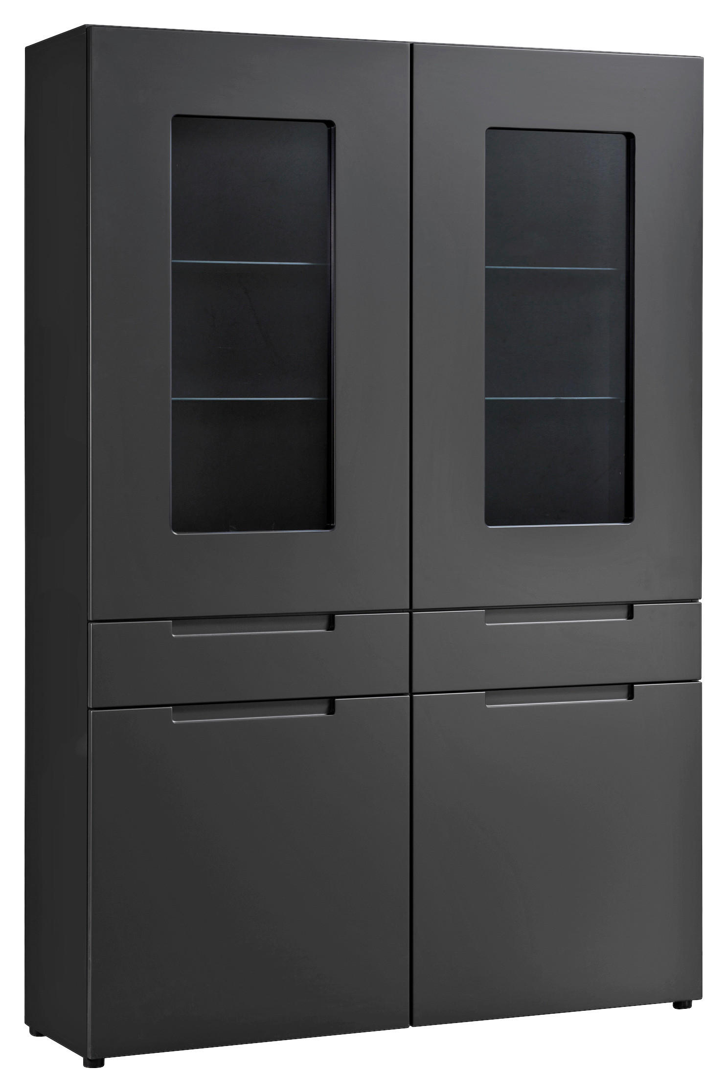Hochschrank Mailand anthrazit matt MDF B/H/T: ca. 128x191x40 cm Mailand - anthrazit (128,00/191,00/40,00cm)