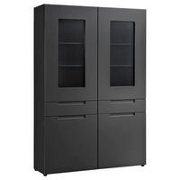 Hochschrank Mailand anthrazit matt MDF B/H/T: ca. 128x191x40 cm Mailand - anthrazit (128,00/191,00/40,00cm)