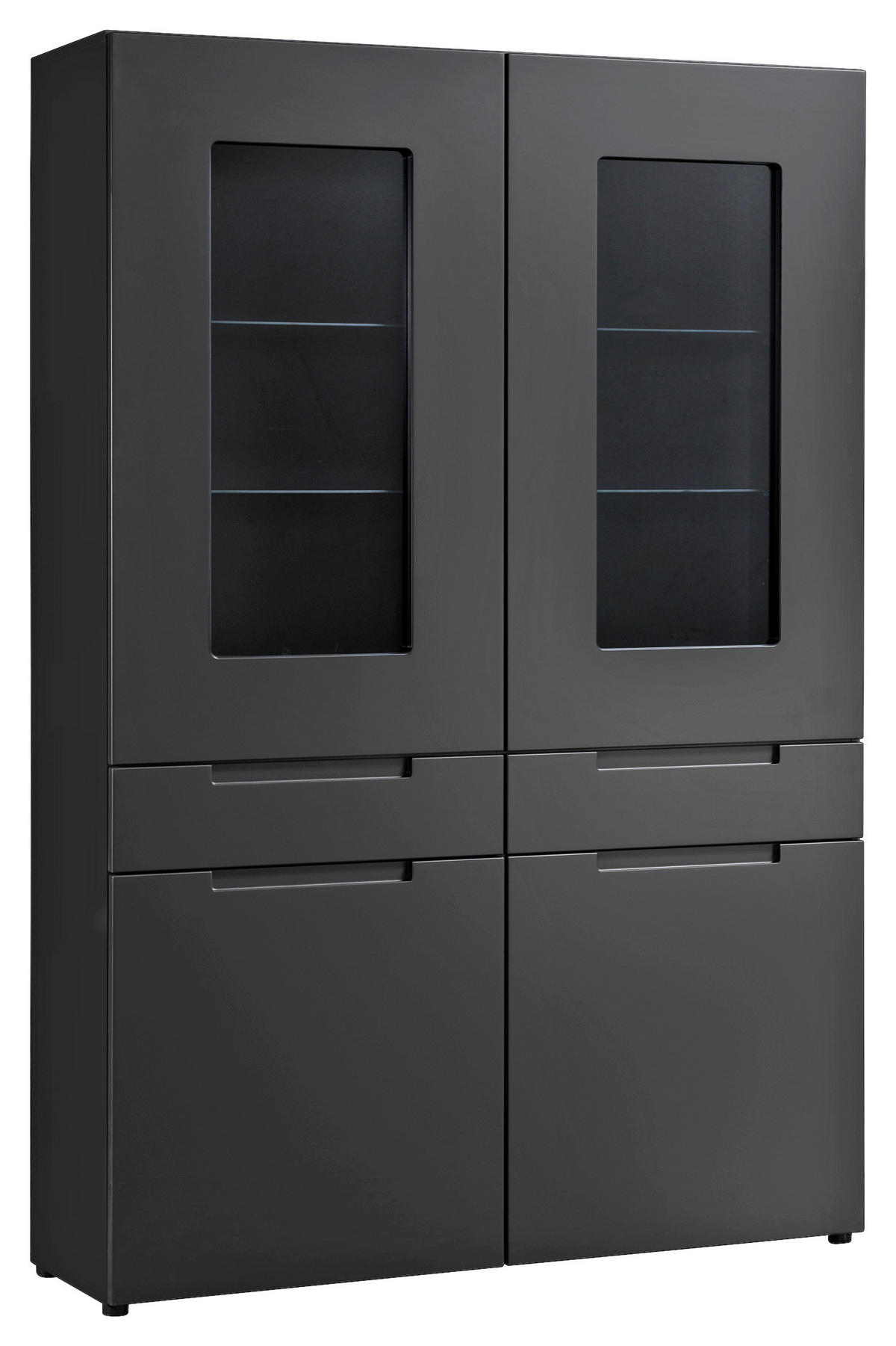 Hochschrank Mailand anthrazit matt MDF B/H/T: ca. 128x191x40 cm Mailand - anthrazit (128,00/191,00/40,00cm)