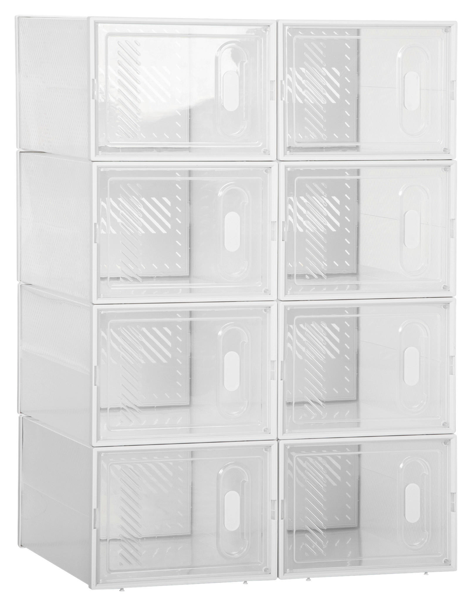 HOMCOM Schuhregal transparent Polypropylen B/H/L: ca. 35x25x19 cm Schuhschrank_mit_Stecksystem - transparent (19,00/35,00/25,00cm) - HOMCOM