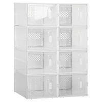 HOMCOM Schuhregal transparent Polypropylen B/H/L: ca. 35x25x19 cm Schuhschrank_mit_Stecksystem - transparent (19,00/35,00/25,00cm) - HOMCOM
