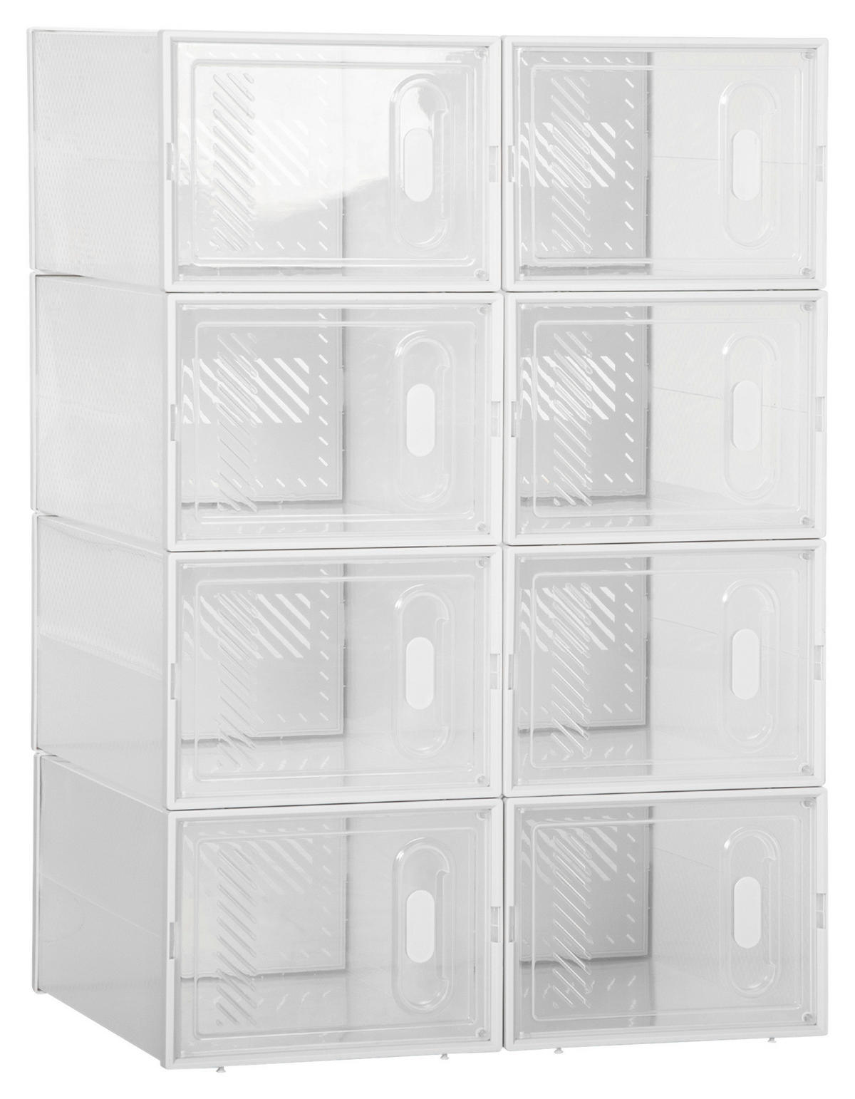 HOMCOM Schuhregal transparent Polypropylen B/H/L: ca. 35x25x19 cm Schuhschrank_mit_Stecksystem - transparent (19,00/35,00/25,00cm) - HOMCOM