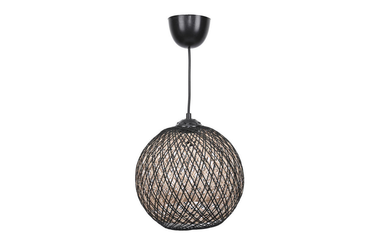 Opviq Pendelleuchte schwarz creme B/H/T/L: ca. 22x55x24x22 cm E27 1 Brennstellen Pendelleuchte_190 - creme/schwarz (22,00/22,00/55,00cm) - Opviq