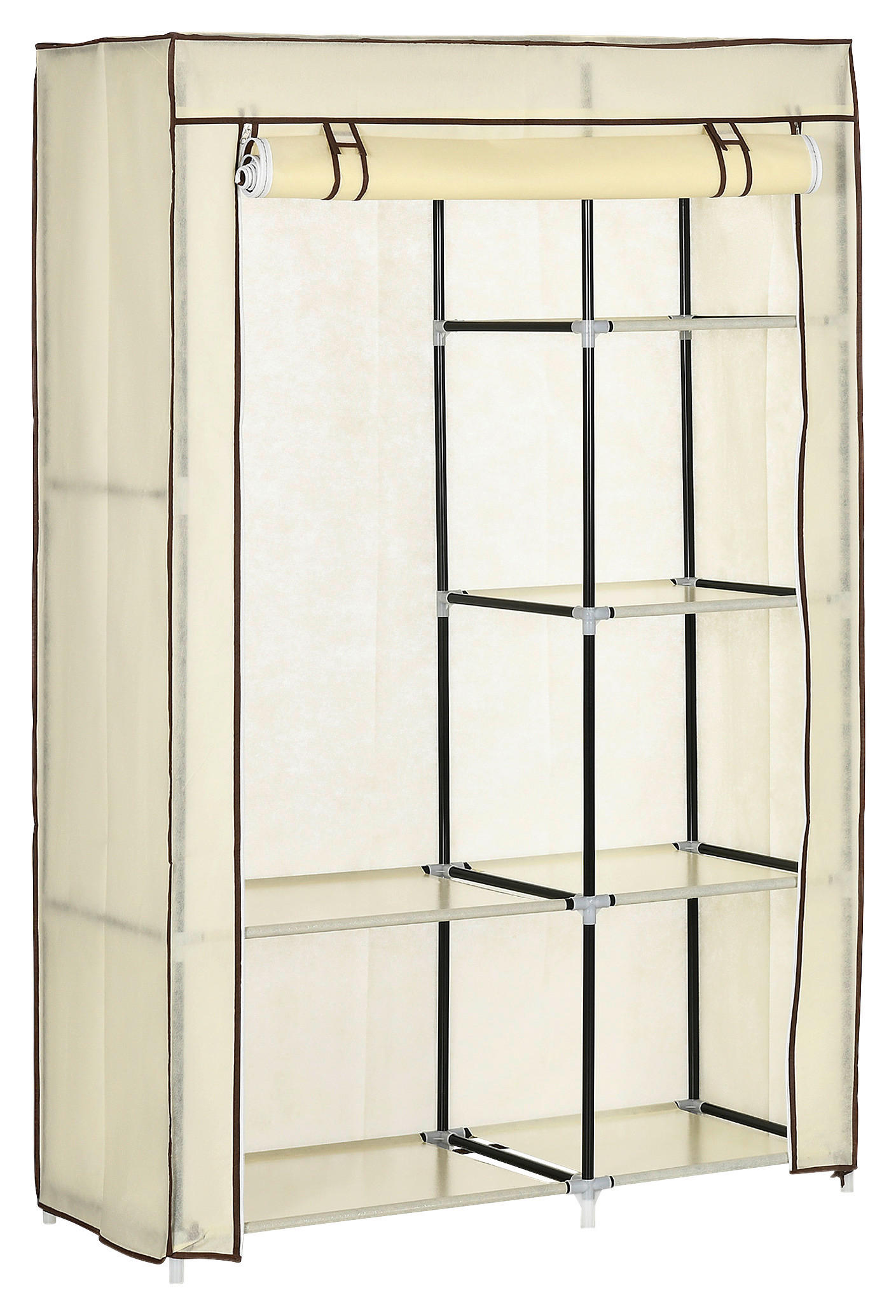HOMCOM Kleiderschrank cremeweiß Polypropylen B/H/L: ca. 43x103x162,5 cm Stoffschrank - cremeweiß (162,50/43,00/103,00cm) - HOMCOM