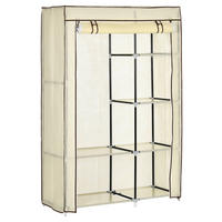 HOMCOM Kleiderschrank cremeweiß Polypropylen B/H/L: ca. 43x103x162,5 cm Stoffschrank - cremeweiß (162,50/43,00/103,00cm) - HOMCOM