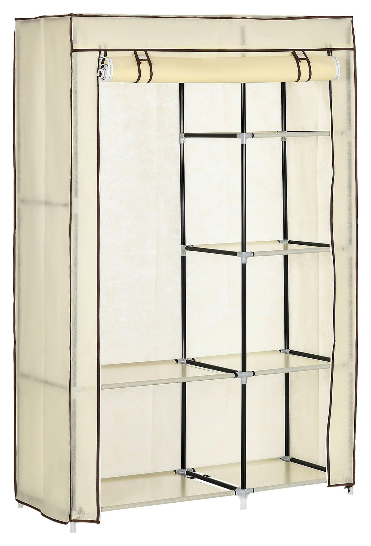 HOMCOM Kleiderschrank cremeweiß Polypropylen B/H/L: ca. 43x103x162,5 cm Stoffschrank - cremeweiß (162,50/43,00/103,00cm) - HOMCOM