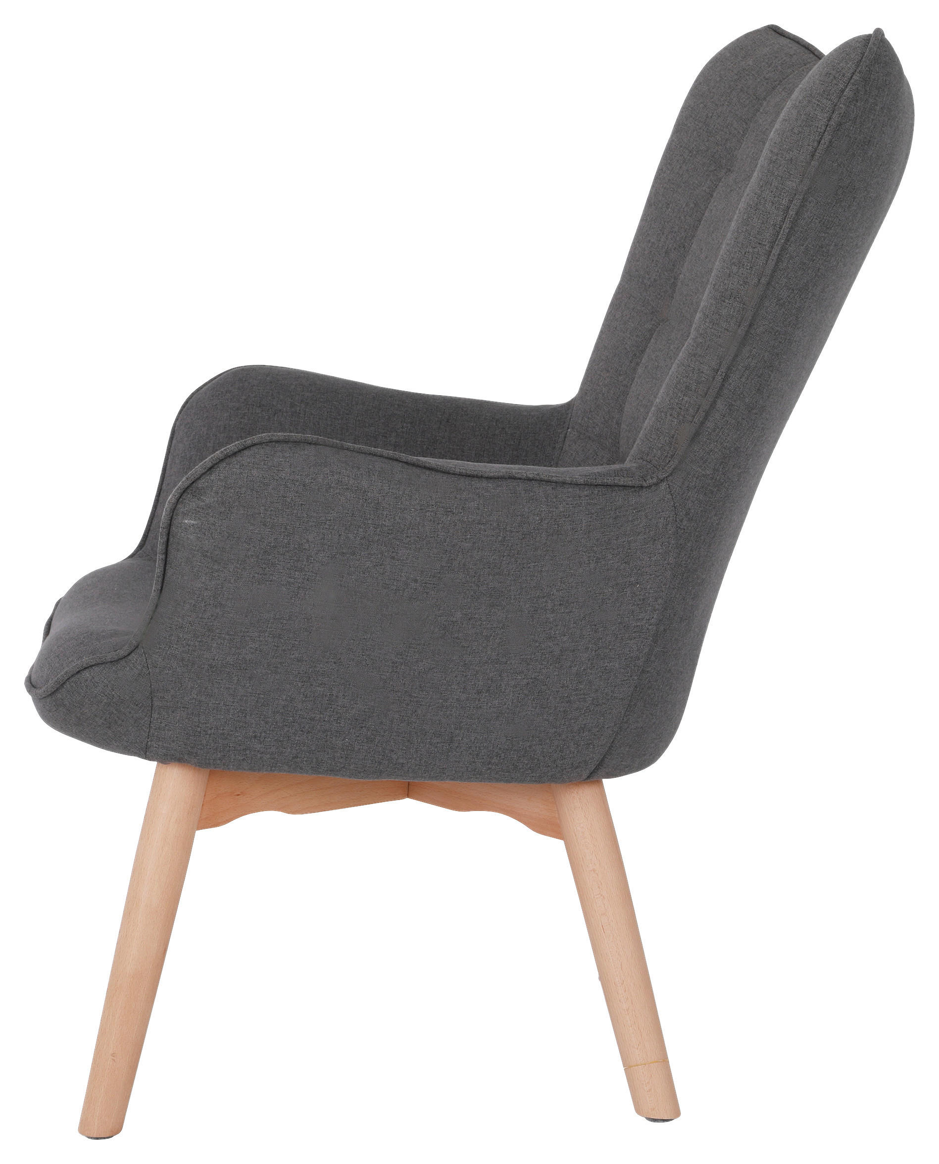 byLIVING Sessel ADAM grau natur Webstoff Buche B/H/T: ca. 72x96x80 cm ADAM - natur/grau (72,00/96,00/80,00cm)
