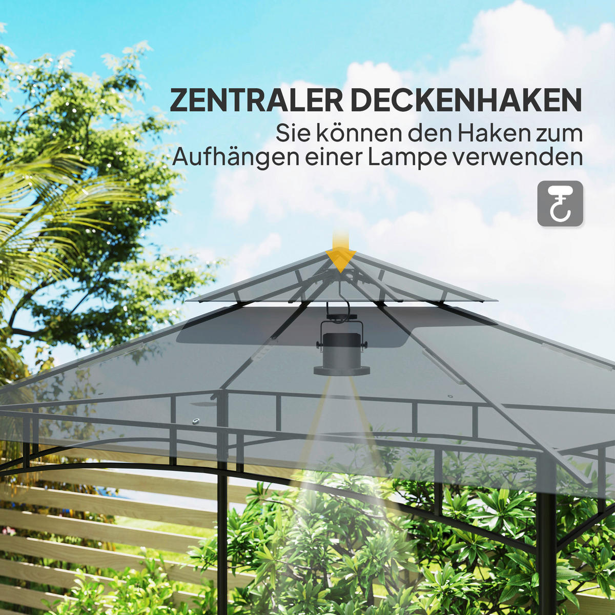 Outsunny Grillpavillon dunkelgrau Polyester B/H/L: ca. 150x258x240 cm Grillpavillon - dunkelgrau (240,00/150,00/258,00cm) - Outsunny