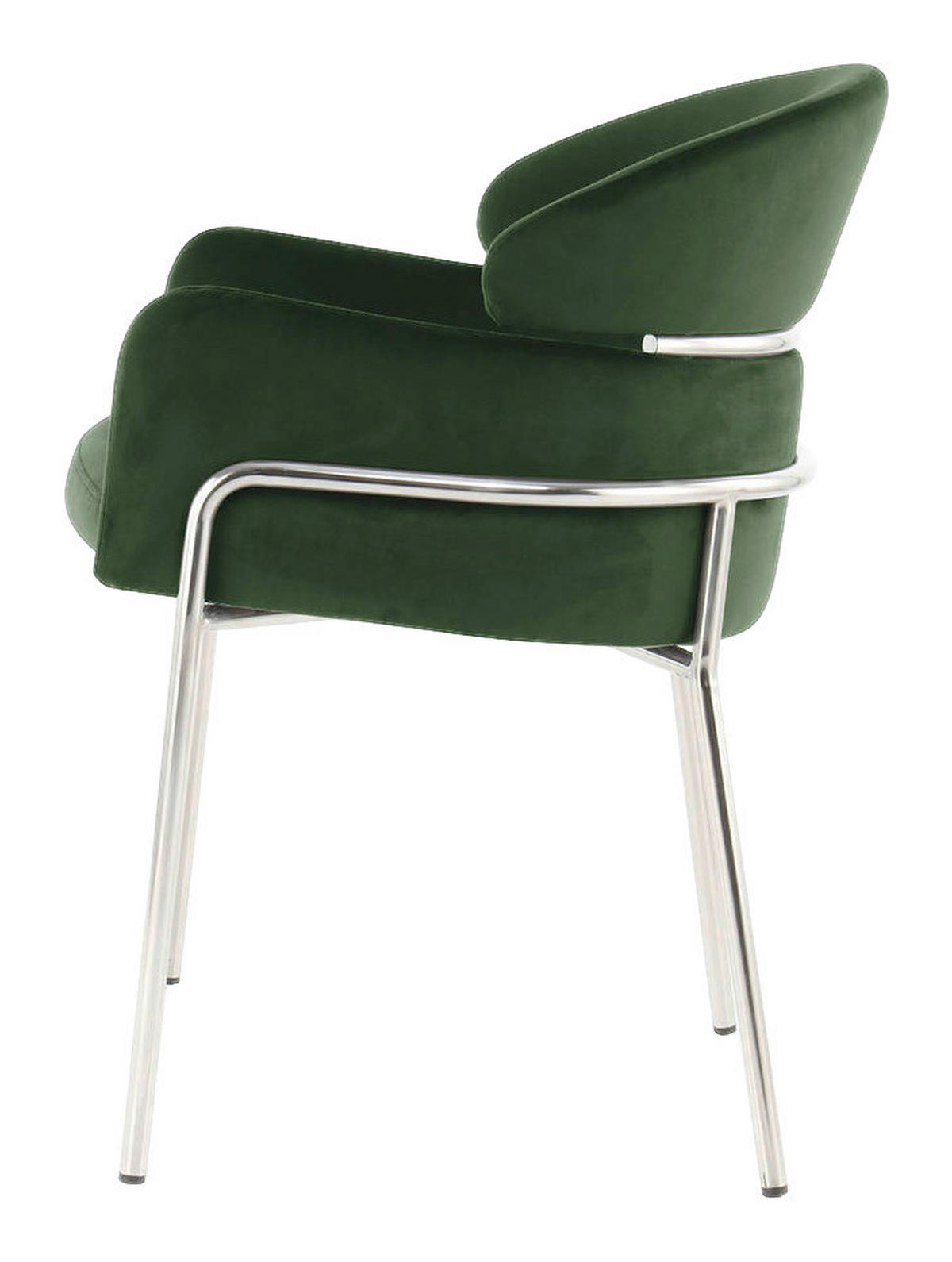 Stuhl Elva 101 grün Microfaser B/H/T: ca. 58x79x57 cm Elva 101 - grün/silber (58,00/79,00/57,00cm) - 360 Living