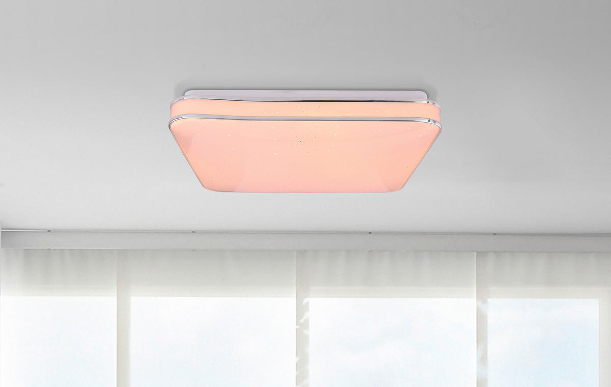 GLOBO Deckenleuchte 48406-24 weiß Metall Acryl B/H/L: ca. 34x7x34 cm LED-Deckenleuchte_Lassy - weiß (34,00/34,00/7,00cm) - GLOBO