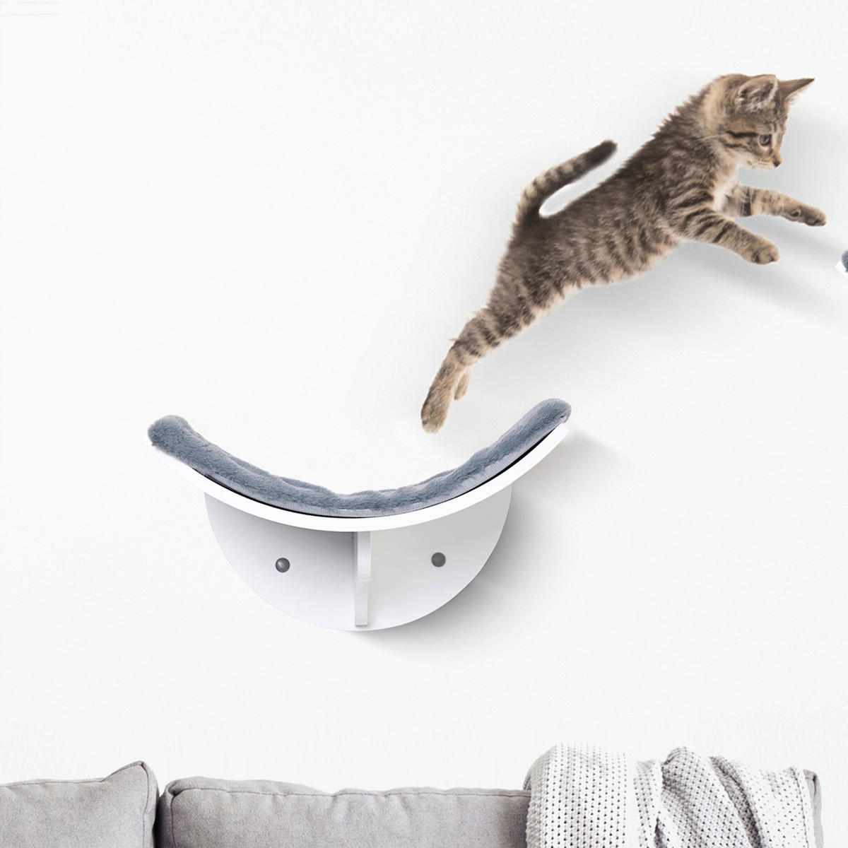 PawHut Katzenbett grau Polyester B/H/L: ca. 28x21x41 cm Katzenbett - grau (41,00/28,00/21,00cm) - PawHut