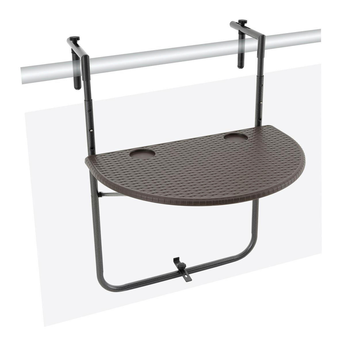 VCM Balkonhängetisch braun Polyrattan B/H/T: ca. 60x83x62 cm Balkon-Hängetisch - braun (60,00/83,00/62,00cm) - VCM