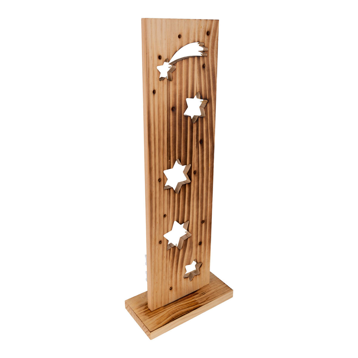 Näve Leuchten LED-Dekoleuchte natur Holz B/H/T: ca. 11x60x21,5 cm LED-Holz-Dekoleuchte STERNE - natur (11,00/60,00/21,50cm) - Näve Leuchten