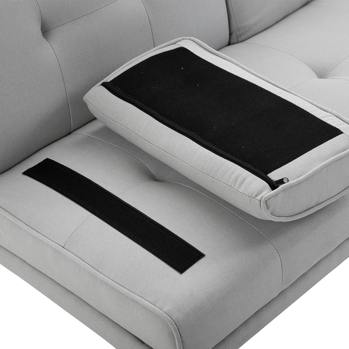Schlafsofa 833-663 hellgrau B/H/T: ca. 181x78x77 cm 833-663 - hellgrau (181,00/78,00/77,00cm) - HOMCOM