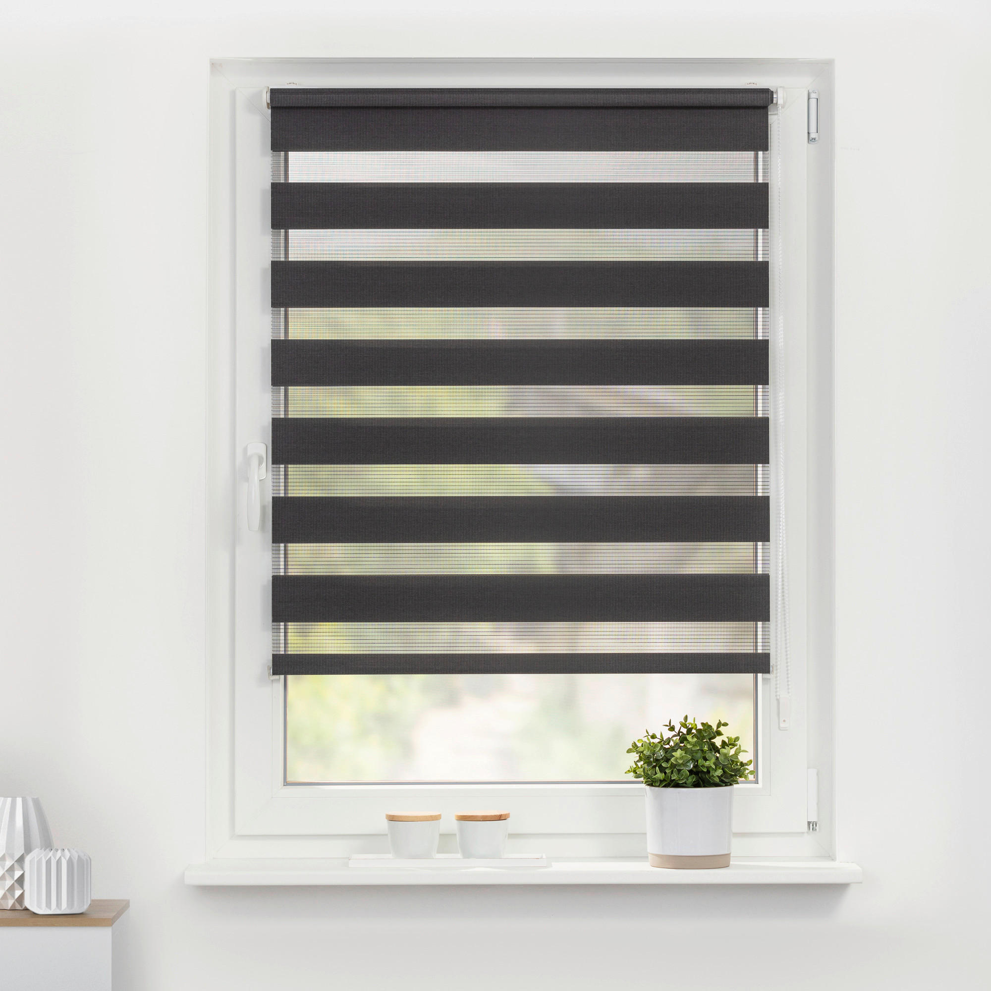 Doppelrollo Duo anthrazit B/L: ca. 45x150 cm Duo - anthrazit (45,00/150,00cm) - LICHTBLICK
