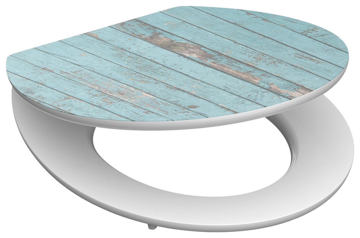 WC-Sitz MDF B/H/L: ca. 6,8x49x38,5 cm WC-Sitz-Blue_Wood MDF - (38,50/6,80/49,00cm) - Eisl