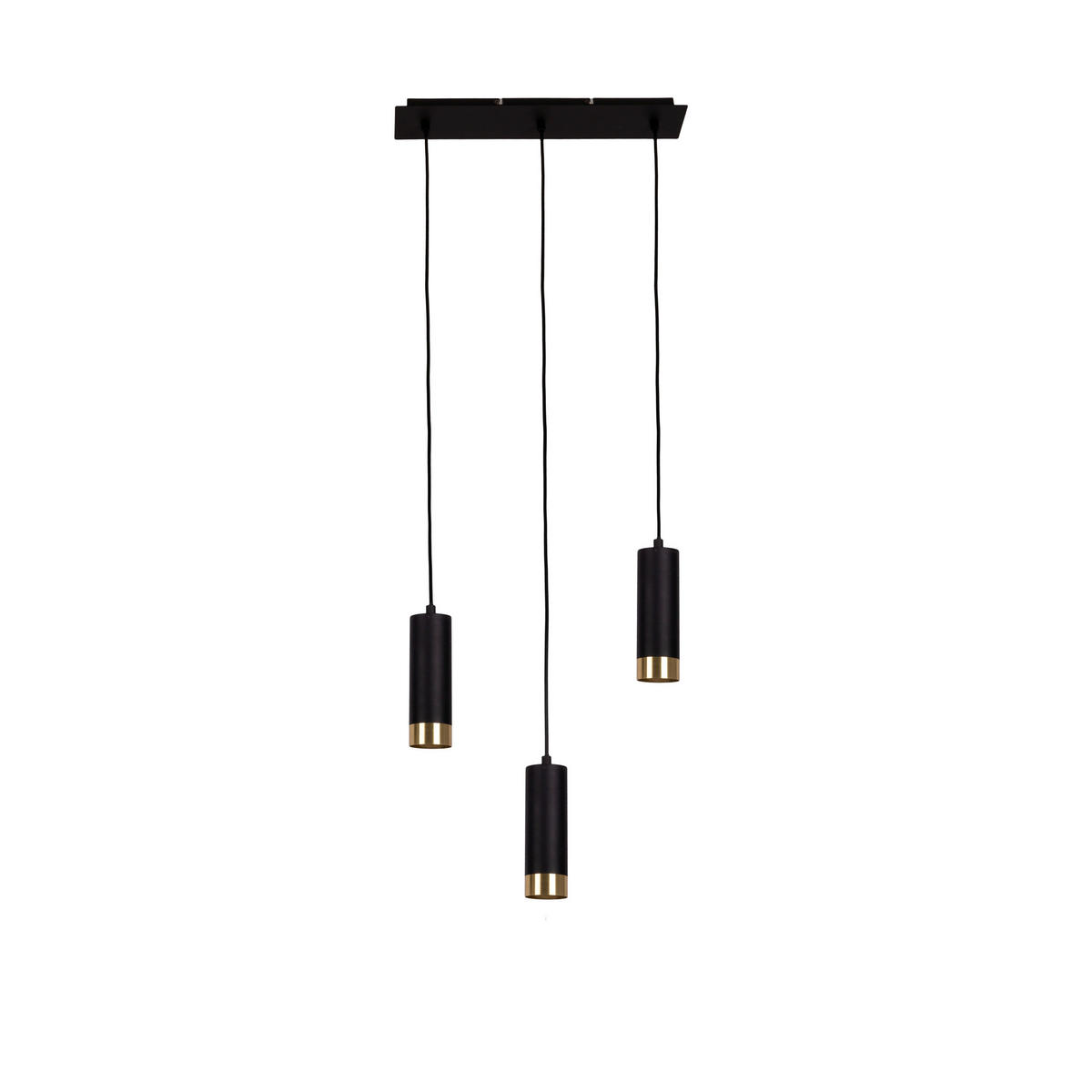 Näve Leuchten Pendelleuchte 7095122 schwarz Metall B/H/T: ca. 48x150x9 cm GU10 3 Brennstellen Fridu - schwarz (48,00/150,00/9,00cm) - Näve Leuchten