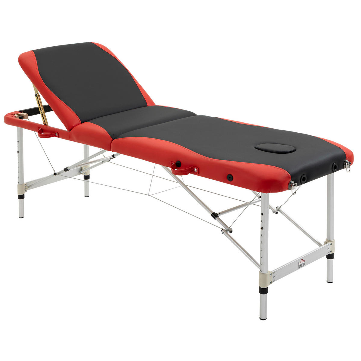 HOMCOM Massageliege rot PVC B/H/L: ca. 60x215x84 cm Massageliege - rot/schwarz (84,00/60,00/215,00cm) - HOMCOM