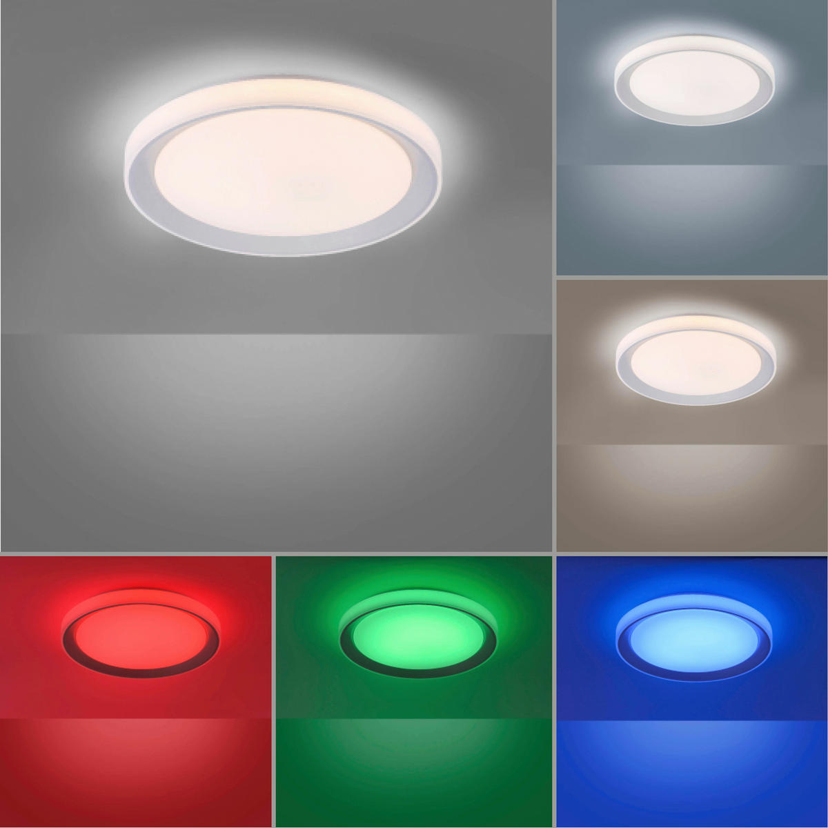 Just Light Smarte LED-Deckenleuchte LENI 15110-21 silber weiß Kunststoff H/D: ca. 7,5x51 cm 1 Brennstellen LOLAsmart-LENI - weiß/silber (51,00/7,50cm) - Just Light