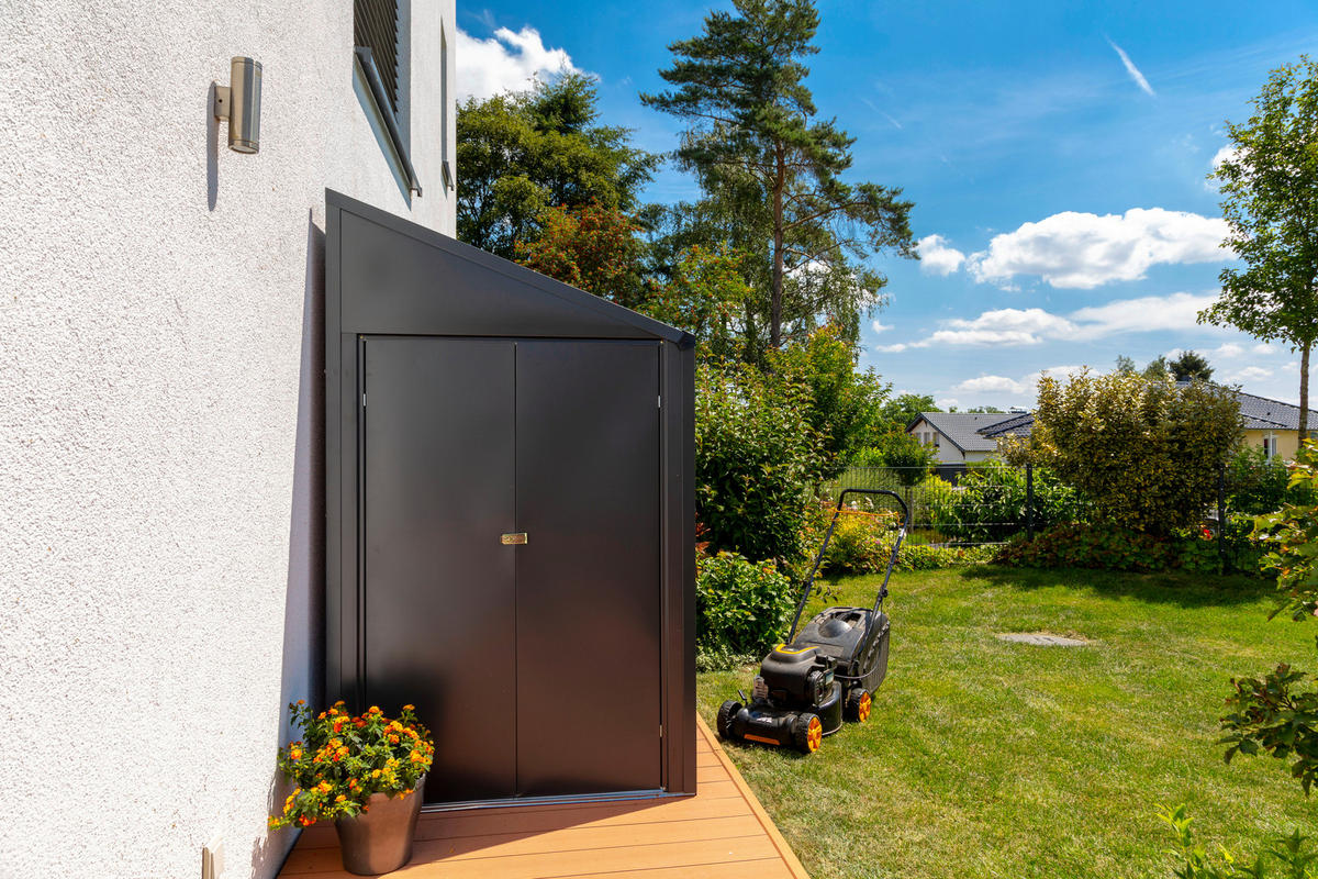 Spacemaker Anlehngerätehaus 4x7 grau B/H/T: ca. 203x208x124 cm 4x7 - grau (203,00/208,00/124,00cm) - Spacemaker