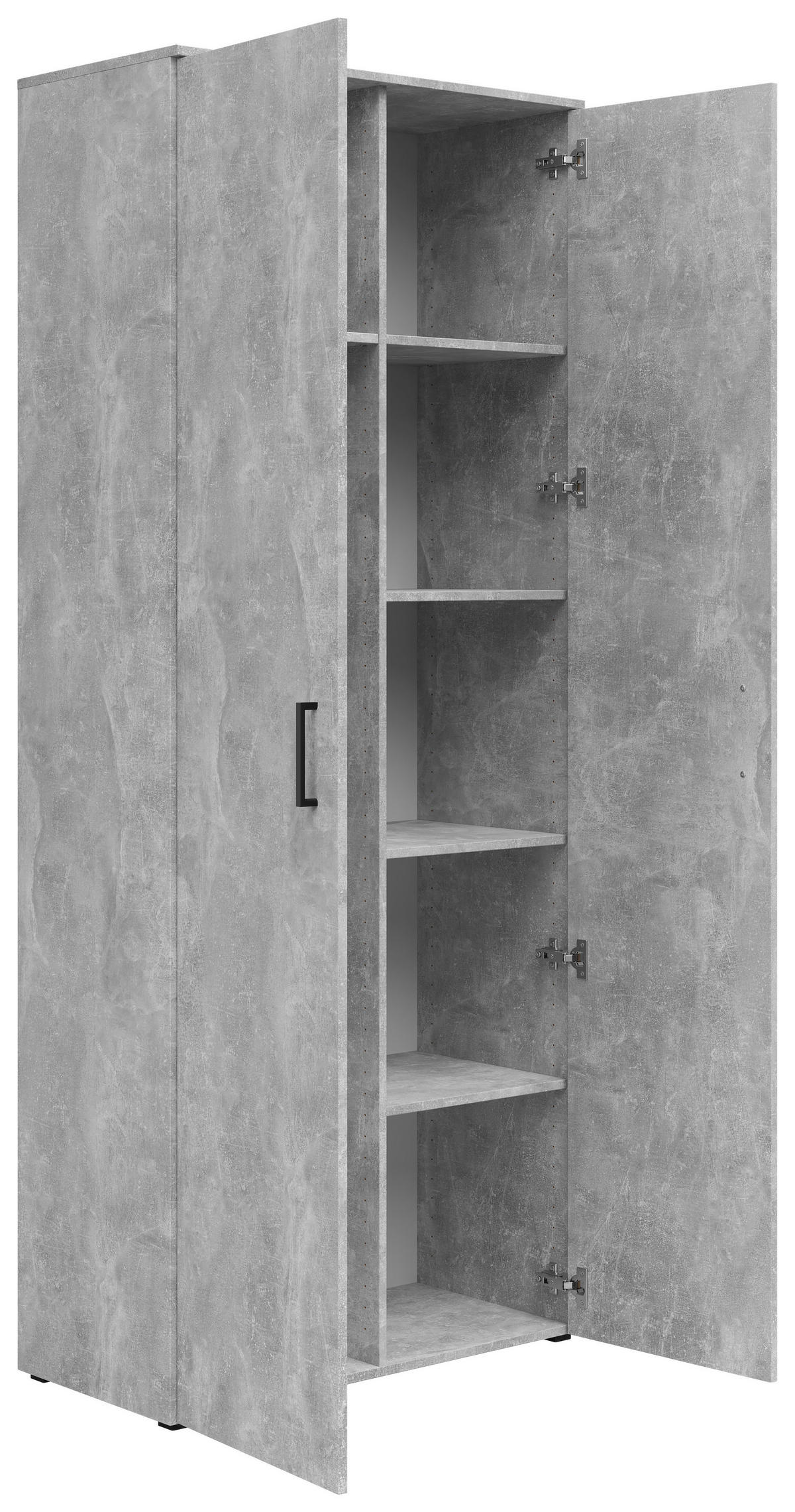 Schrank Multi-Stauraum Typ 38 Beton Optik B/H/T: ca. 80x195x40 cm Multi-Stauraum Typ 38 - Beton (80,00/195,00/40,00cm)