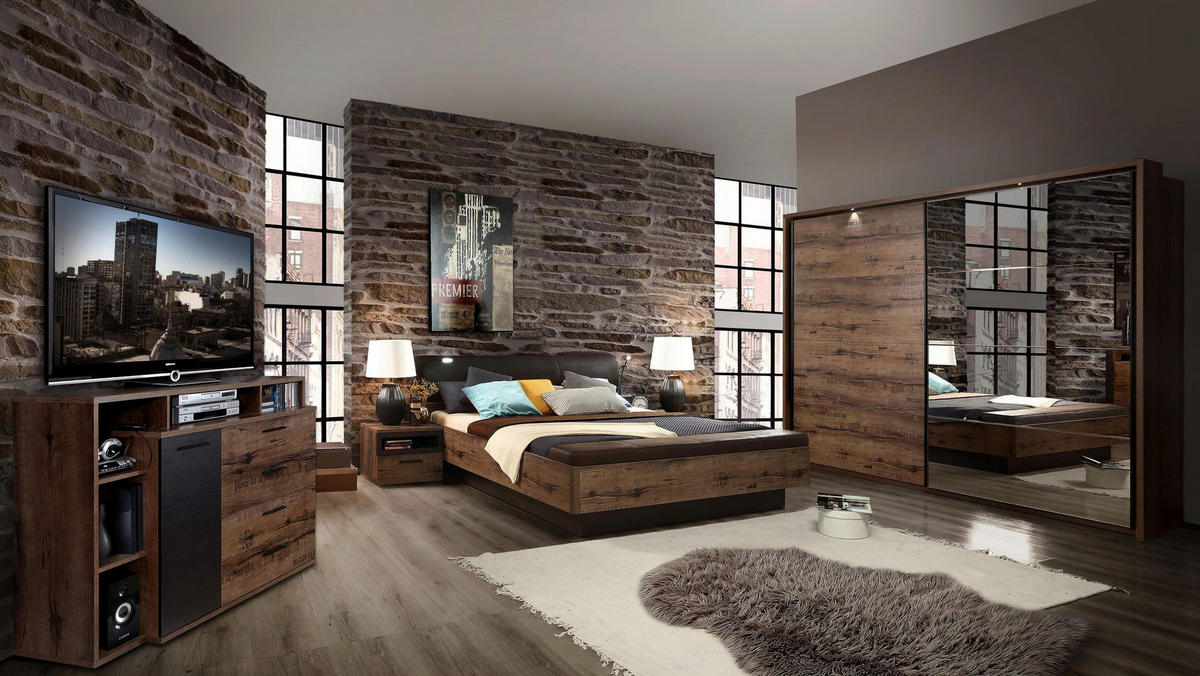 Schwebetürenschrank  schlamm Eiche Nachbildung B/H/T: ca. 269,9x209,7x61,2 cm Jacky_Schwebetürenschrank - Eiche/schlamm (269,90/209,70/61,20cm)