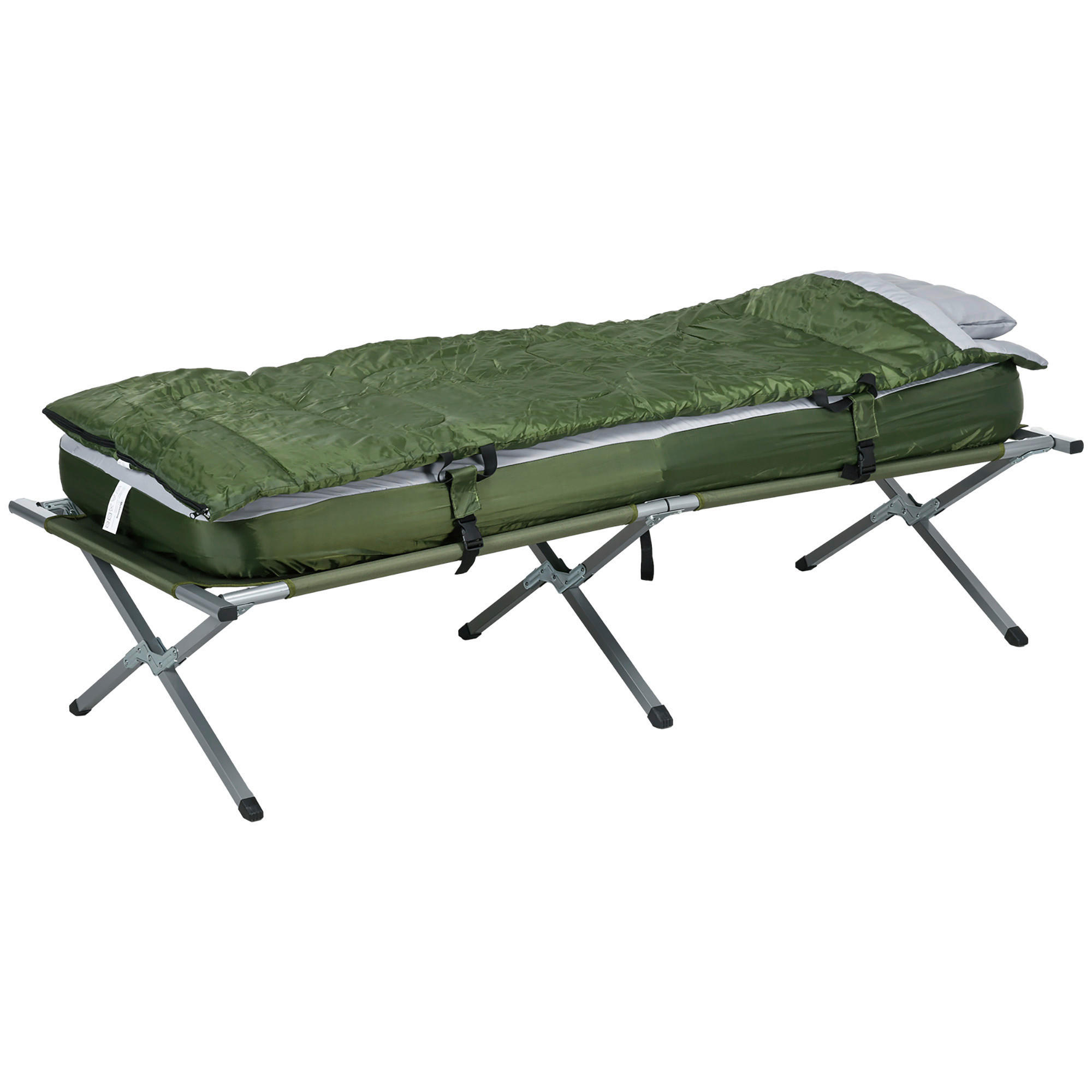 Outsunny Campingartikel B/H/L: ca. 86x193x63 cm Feldbett - grün (63,00/86,00/193,00cm) - Outsunny