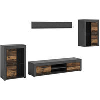 Wohnwand Jam Matera Nachbildung Old Wood Nachbildung B/H/T: ca. 169x310x35 cm Jam - (169,00/310,00/35,00cm) - xonox.home