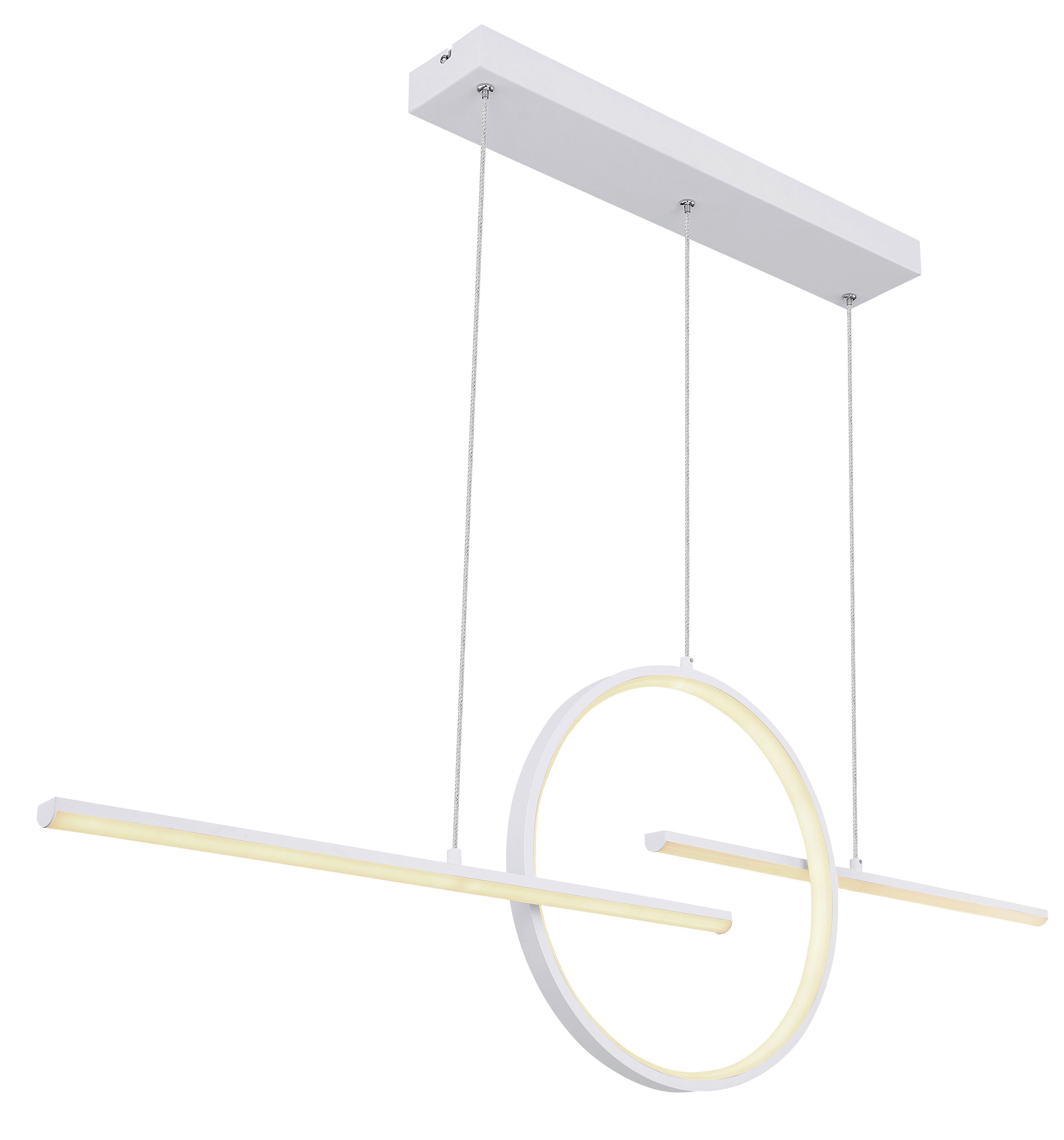 GLOBO LED-Pendelleuchte weiß Opal Acryl Metall B/H/T: ca. 10,5x150x124 cm BARRAL - weiß/Opal (10,50/150,00/124,00cm) - GLOBO