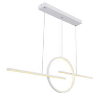 GLOBO LED-Pendelleuchte weiß Opal Acryl Metall B/H/T: ca. 10,5x150x124 cm BARRAL - weiß/Opal (10,50/150,00/124,00cm) - GLOBO