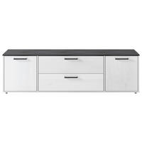 Lowboard Smart 1 Massivholz kiefer weiß schwarz B/H/T: ca. 182x52x40 cm Smart 1 Massivholz - kiefer/weiß (182,00/52,00/40,00cm)