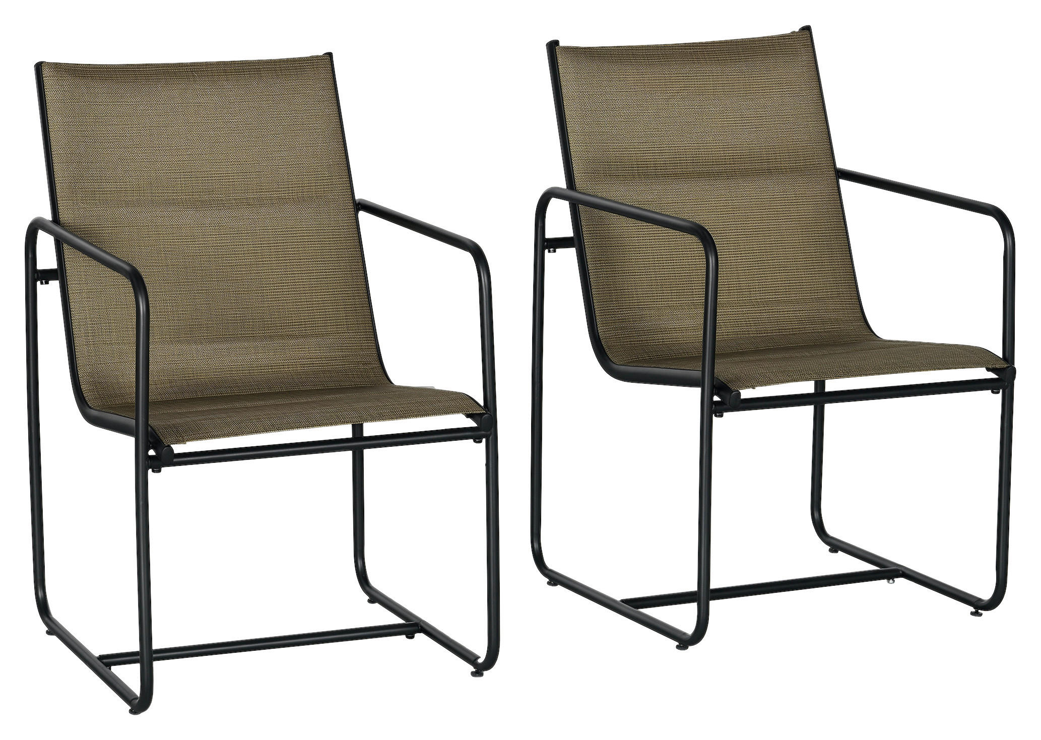 Outsunny Gartenstuhl 2er-Set braun Mesh B/H/L: ca. 66,5x88x54 cm Gartenstuhl 2er-Set - braun (54,00/66,50/88,00cm) - Outsunny
