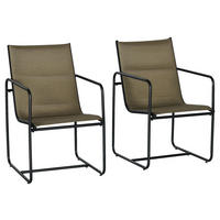 Outsunny Gartenstuhl 2er-Set braun Mesh B/H/L: ca. 66,5x88x54 cm Gartenstuhl 2er-Set - braun (54,00/66,50/88,00cm) - Outsunny