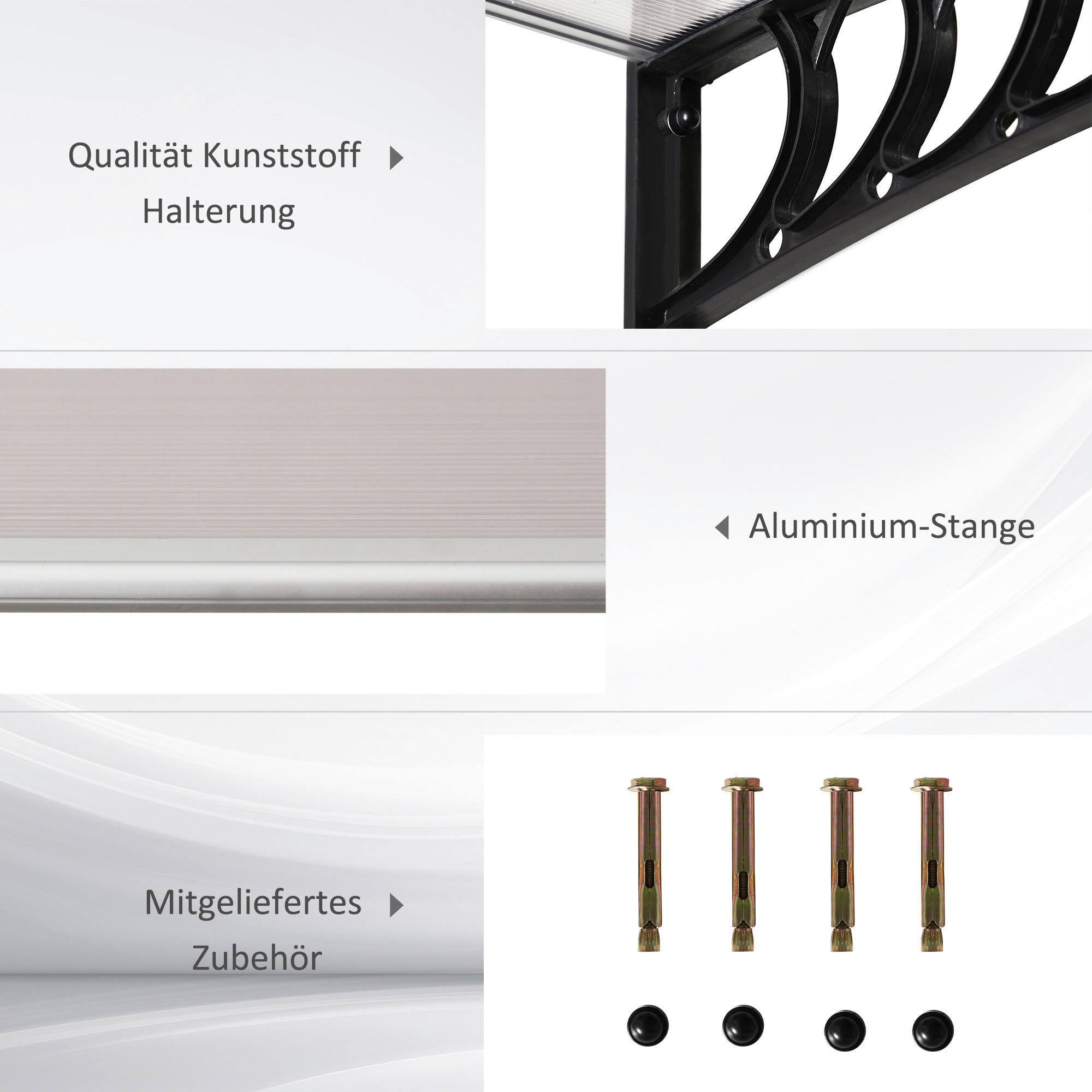 Thumbnail - Outsunny Vordach weiß B/H/L: ca. 122x24x89 cm