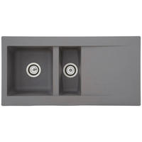 Respekta Einbauspüle Denver 1,5  100 x 50 G Beton grau Mineralite B/H/T: ca. 100x20x50 cm Denver 1,5  100 x 50 G - Beton/grau (100,00/20,00/50,00cm) - Respekta