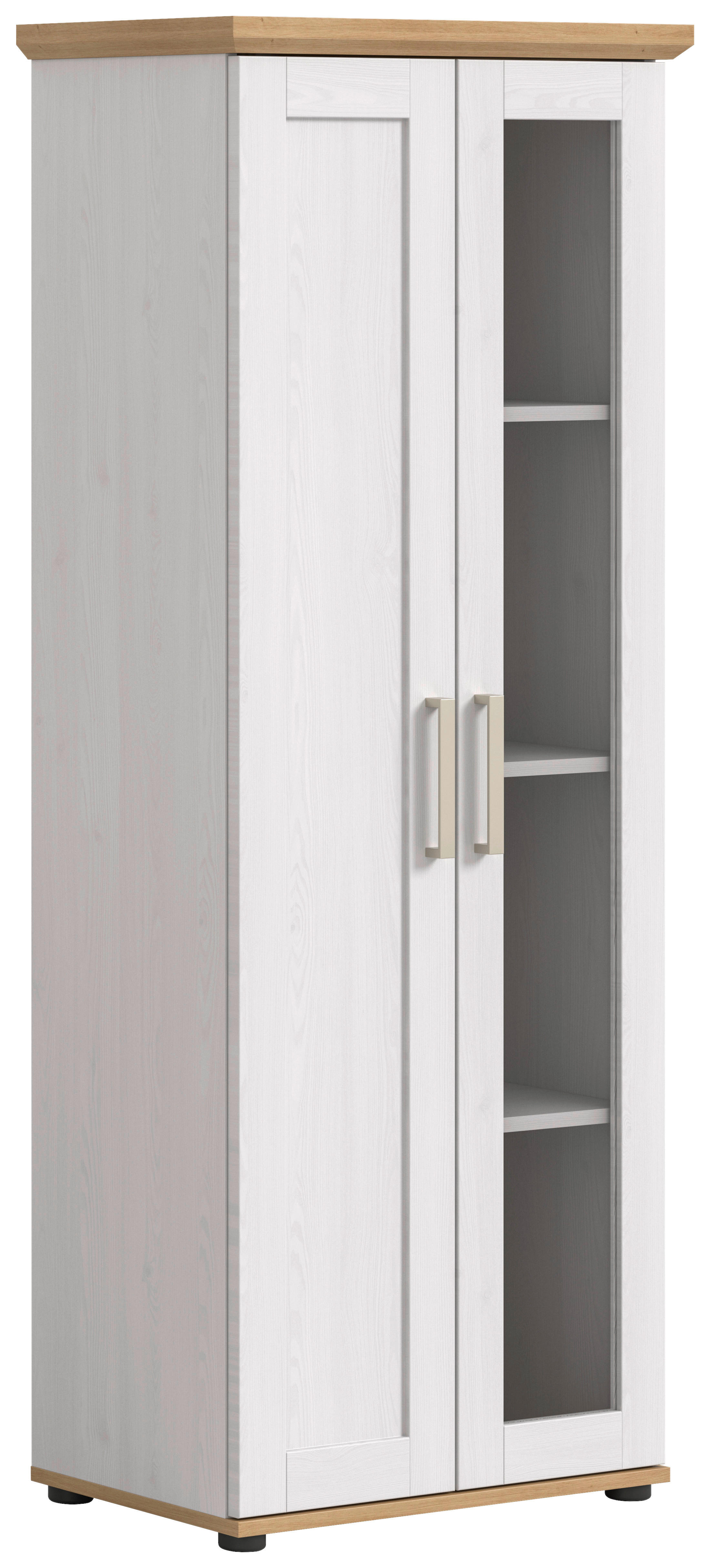 Vitrinenschrank VERONA Lärche Nachbildung Eiche Nachbildung B/H/T: ca. 64x161x37 cm VERONA - Eiche/Lärche (64,00/161,00/37,00cm) - xonox.home