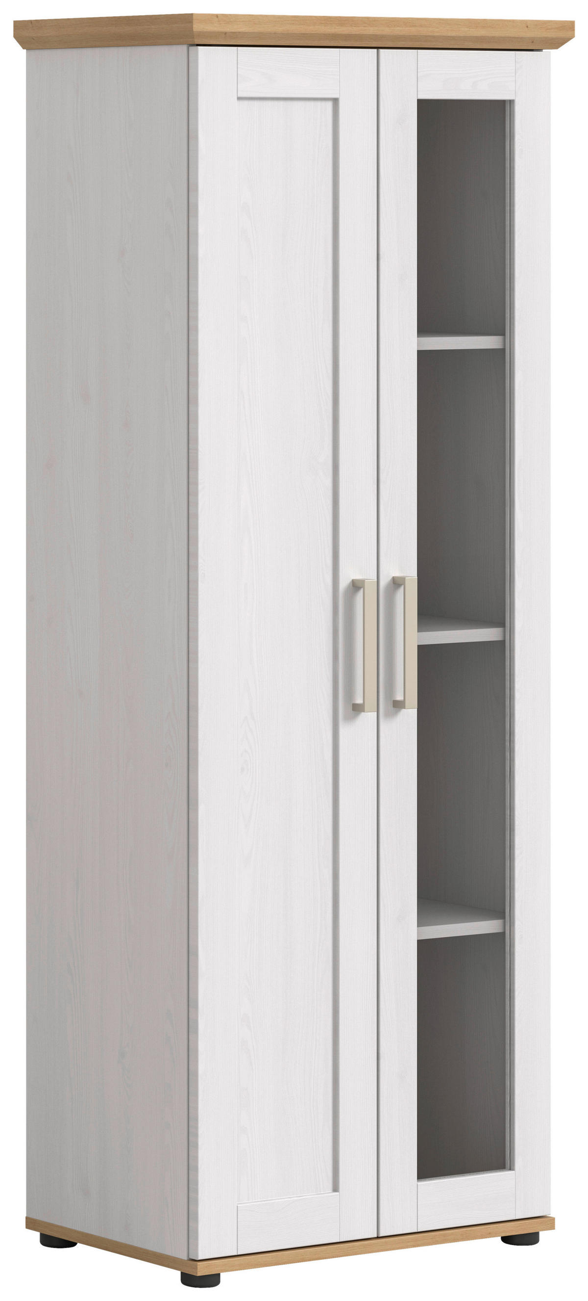 Vitrinenschrank VERONA Lärche Nachbildung Eiche Nachbildung B/H/T: ca. 64x161x37 cm VERONA - Eiche/Lärche (64,00/161,00/37,00cm) - xonox.home