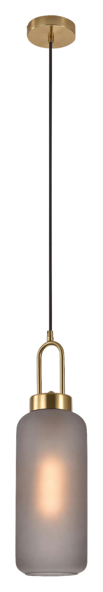Housenordic Pendelleuchte 6406115 messing grau Stahl Rauchglas L/D: ca. 150x13 cm 1.0 Brennstellen Pendelleuchte_Zylinderförmig - messing/grau (13,00cm) - Housenordic