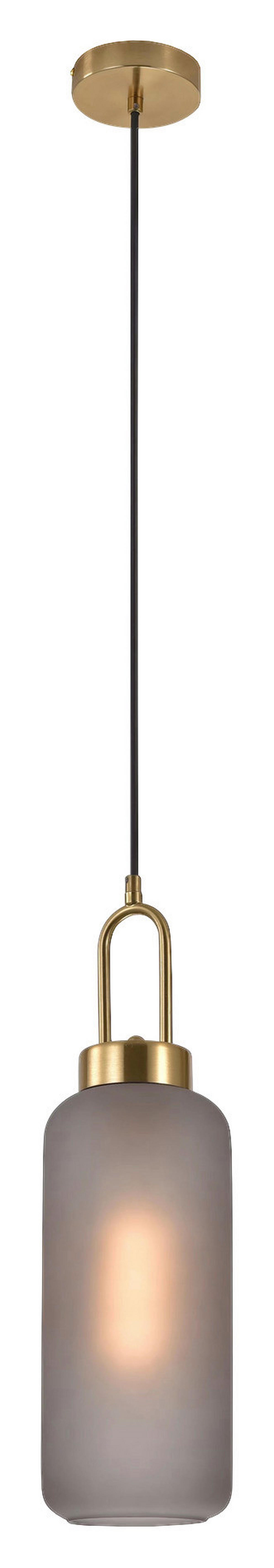 Housenordic Pendelleuchte 6406115 messing grau Stahl Rauchglas L/D: ca. 150x13 cm 1.0 Brennstellen Pendelleuchte_Zylinderförmig - messing/grau (13,00cm) - Housenordic