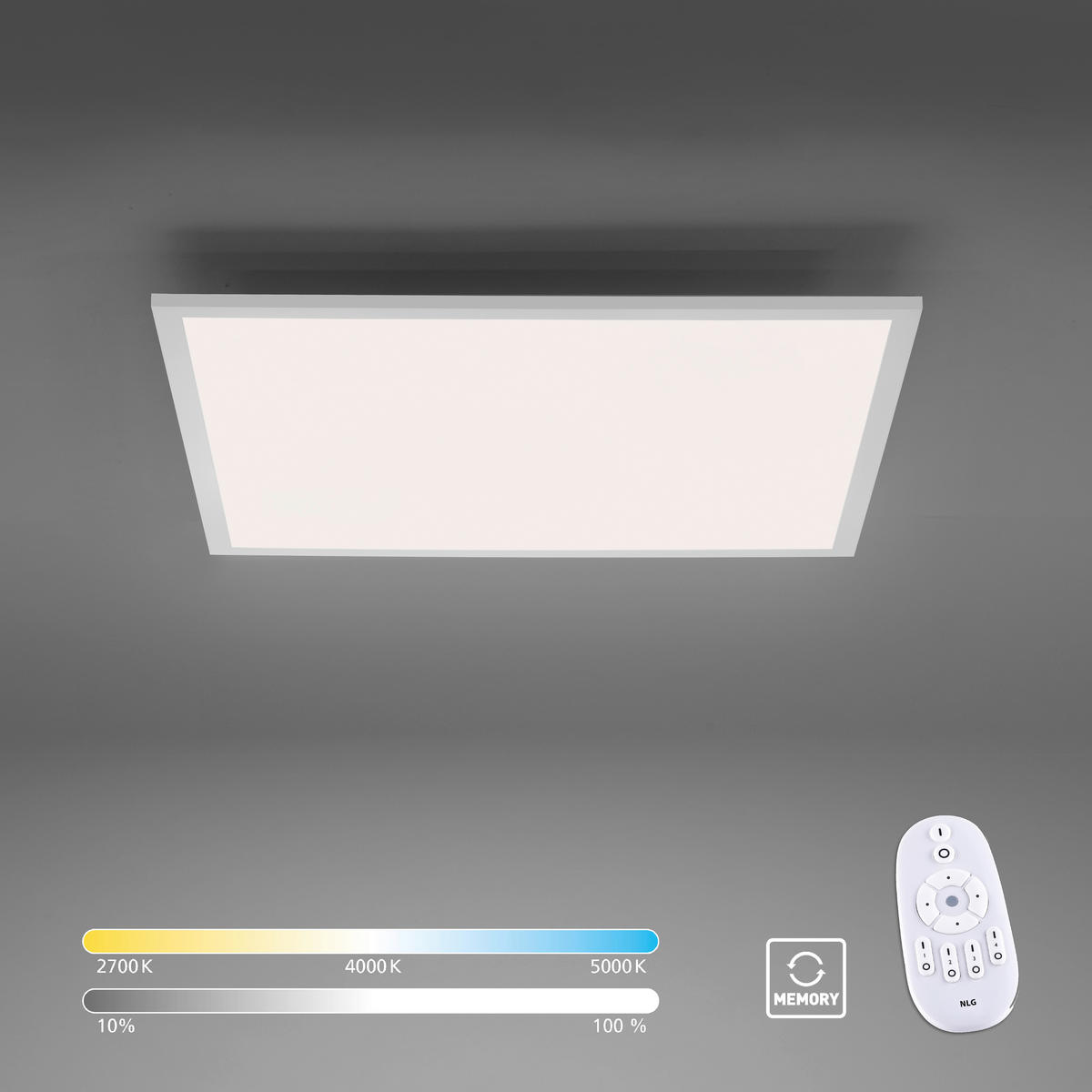 Just Light LED-Deckenpanel FLAT 14532-16 weiß Kunststoff Metall B/H/T: ca. 62x5,6x62 cm 1 Brennstellen FLAT - weiß (62,00/5,60/62,00cm) - Just Light